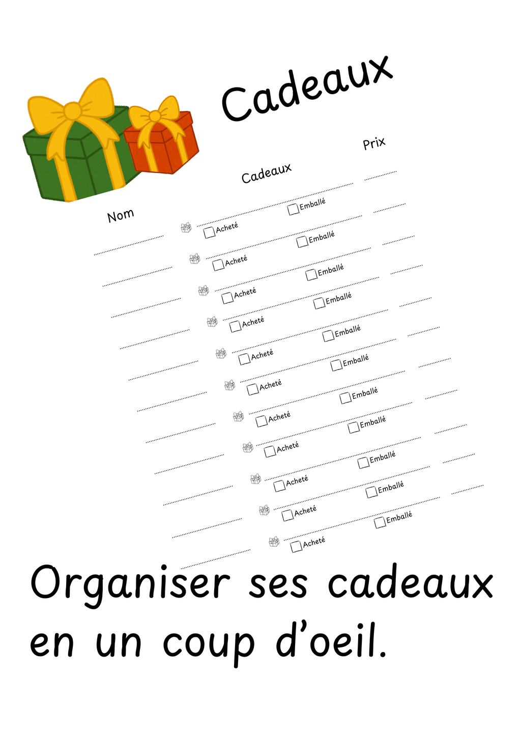 Planificateur pour les Fêtes de Noël