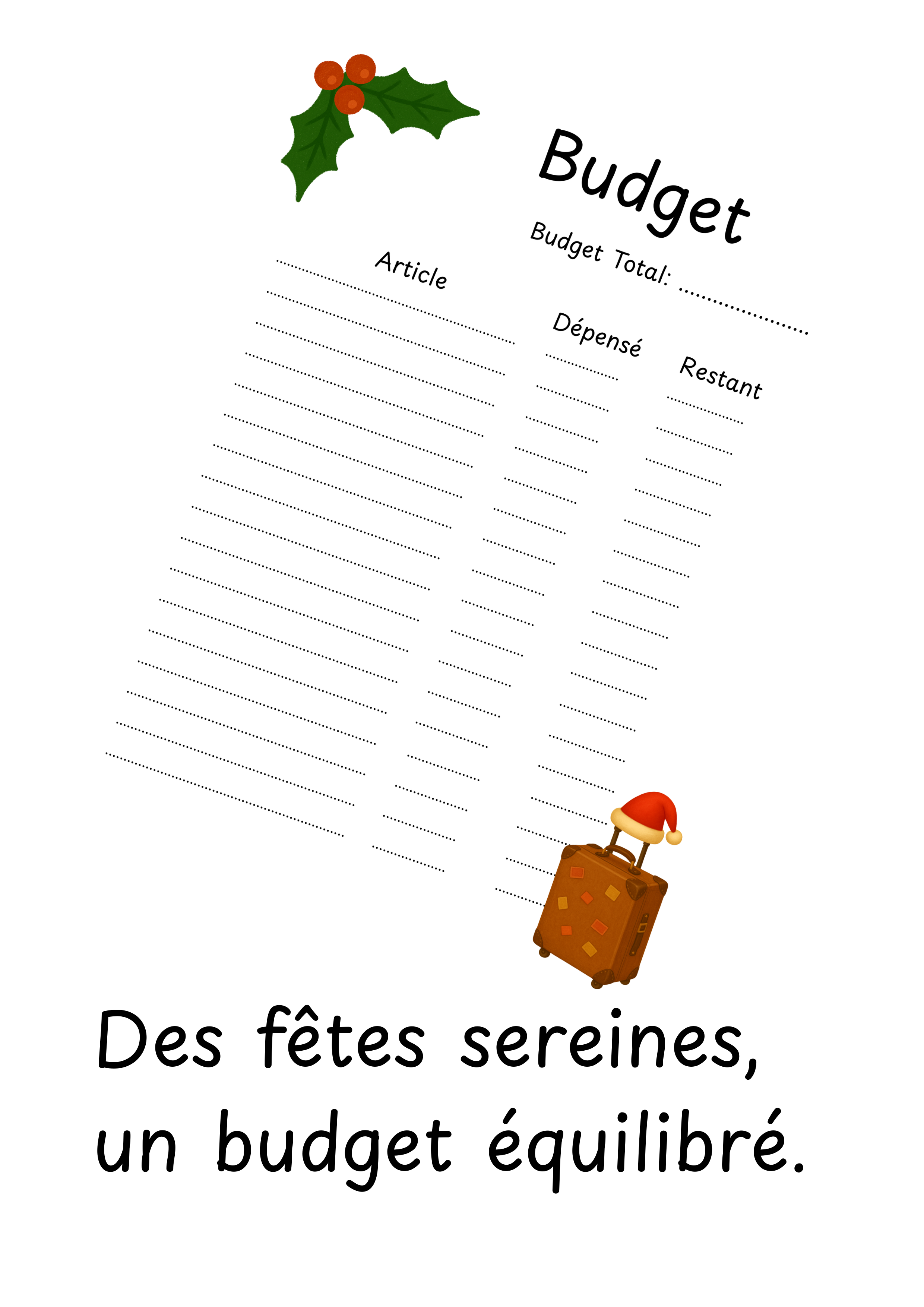 Planificateur pour les Fêtes de Noël