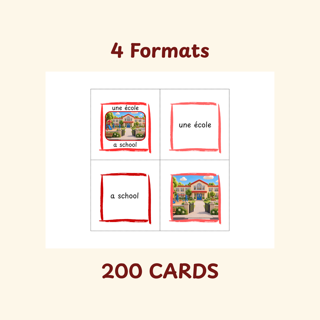 Vocabulary Cards | 50 School Words