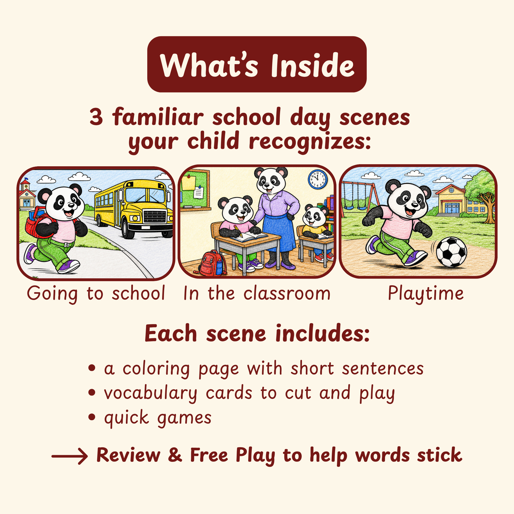 Coloriettes Word Play | School Day