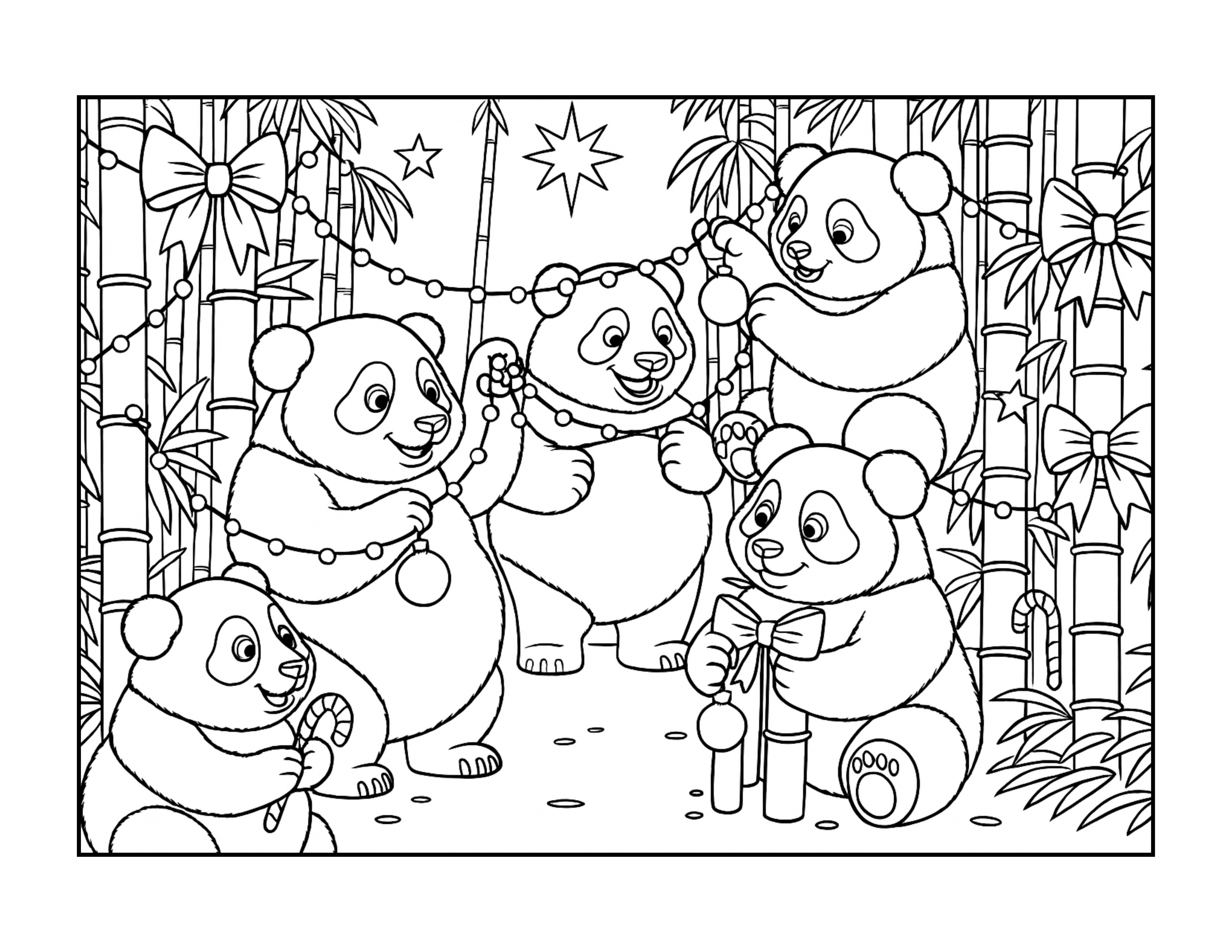 Version Française | Naya, la Panda – La Magie de Noël | Livre de coloriage narratif