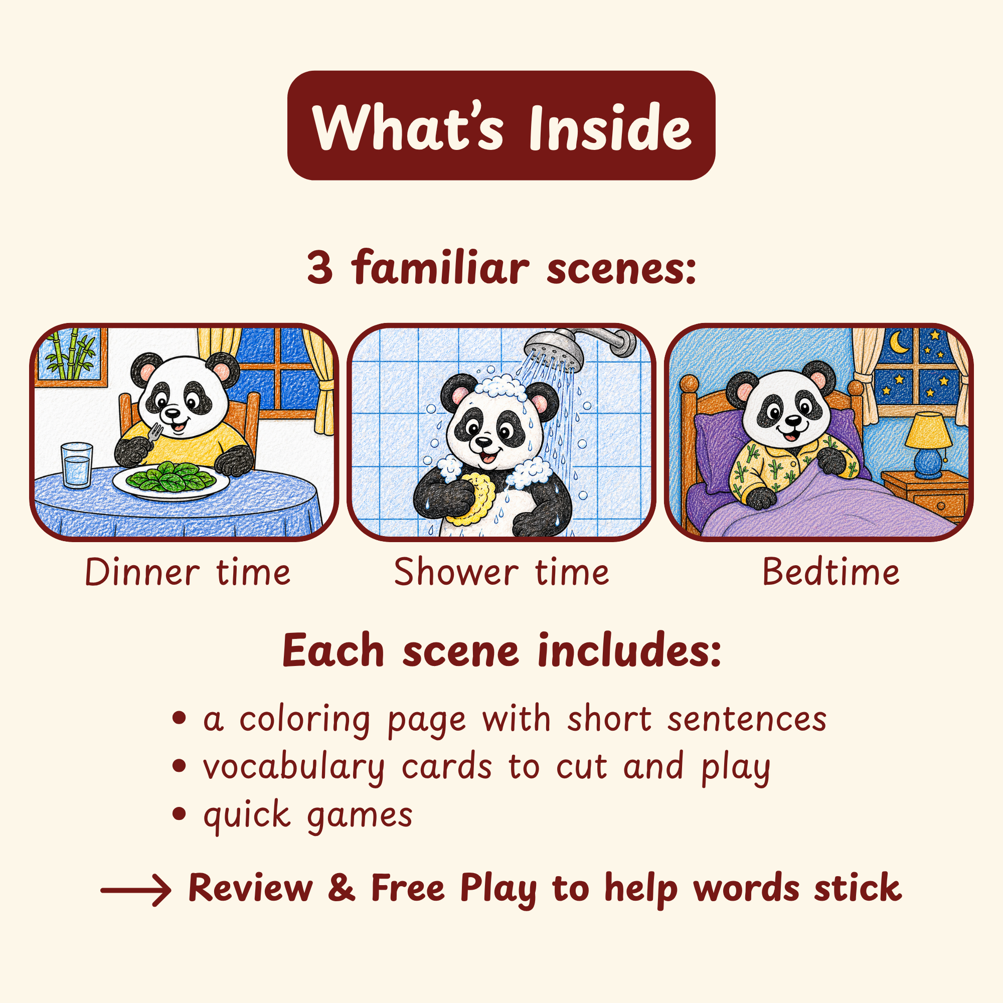 Coloriettes Word Play | Evening Routine