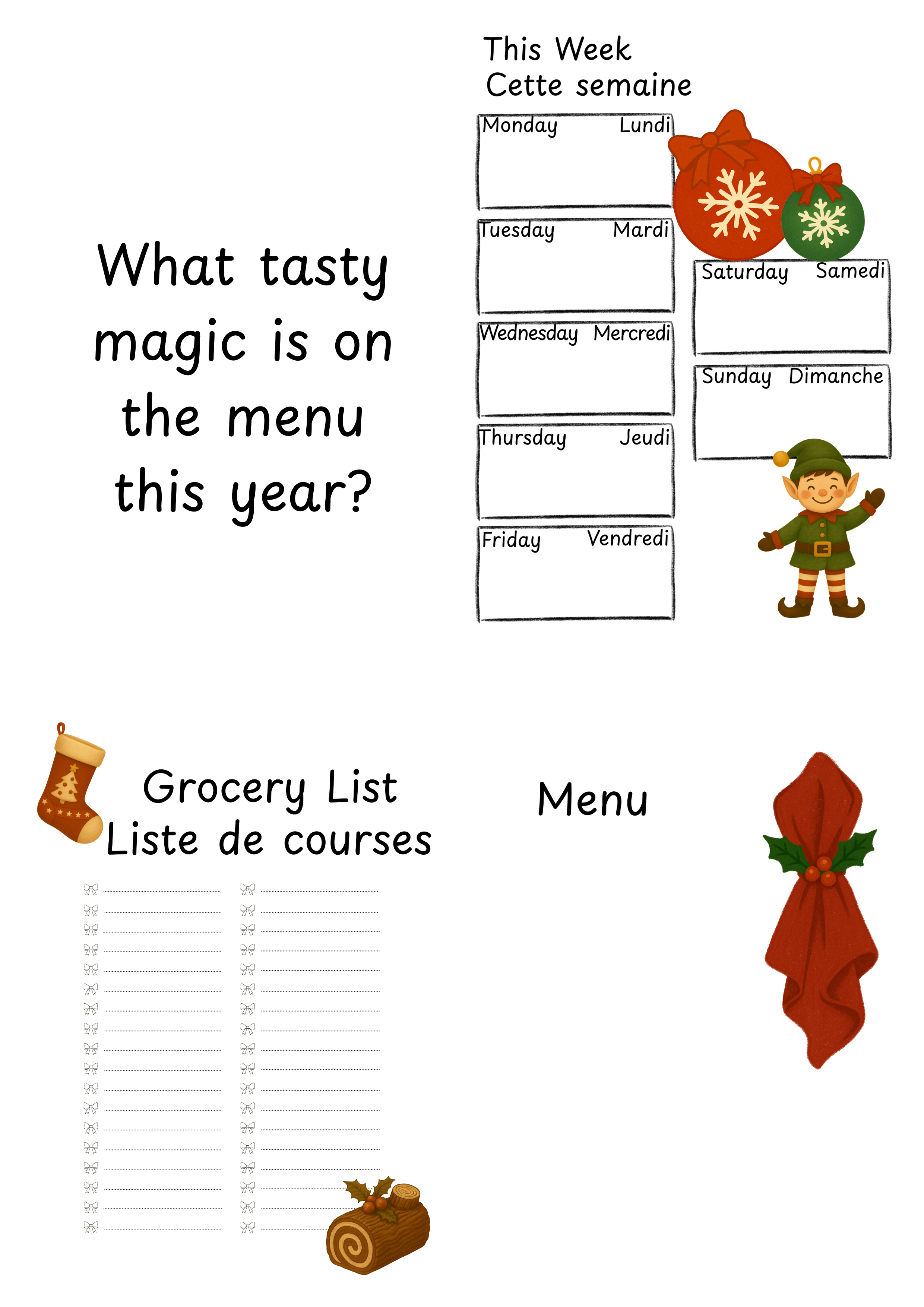 Bilingual Edition | Christmas Menu Planning