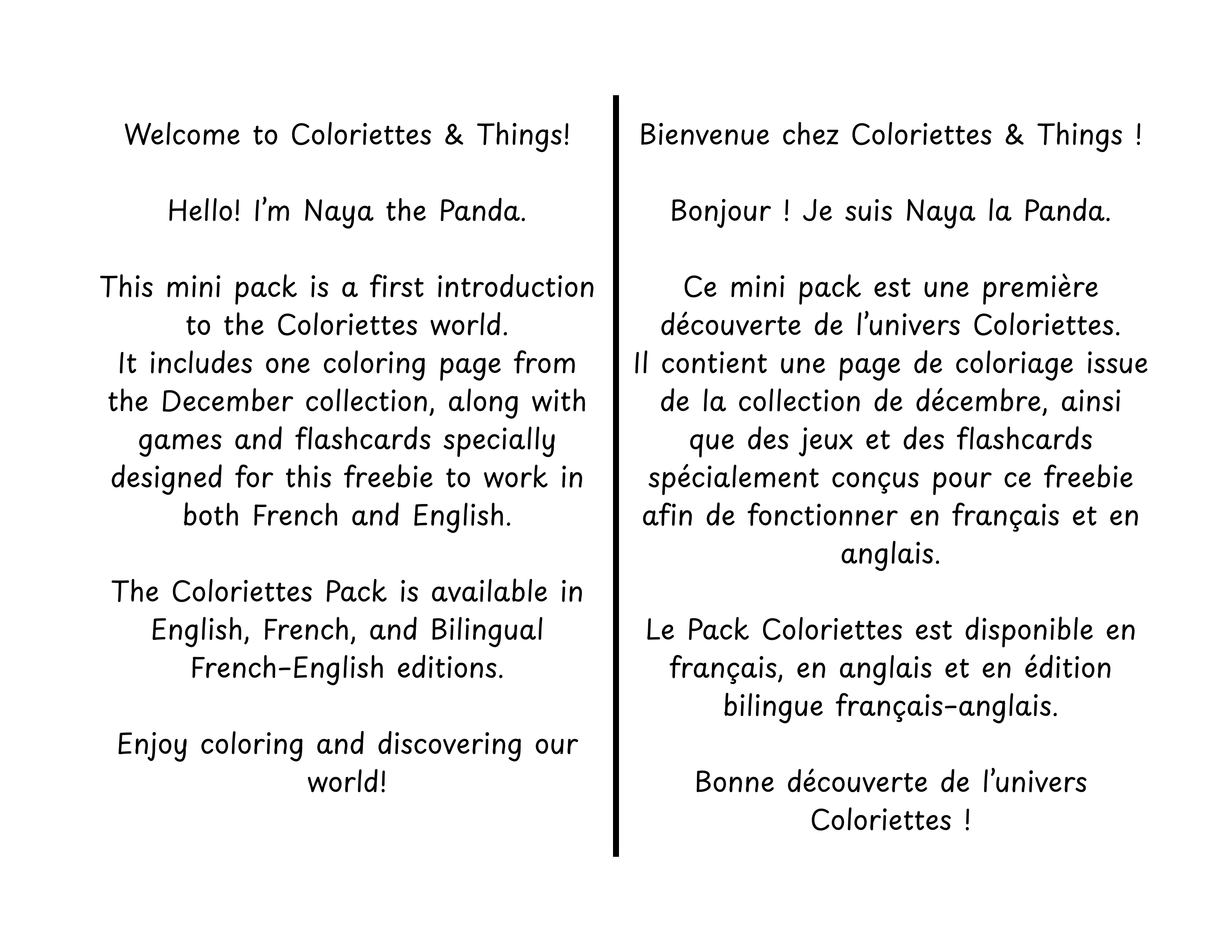 Free Coloriettes Mini Pack – Printable to Color, Play & Discover