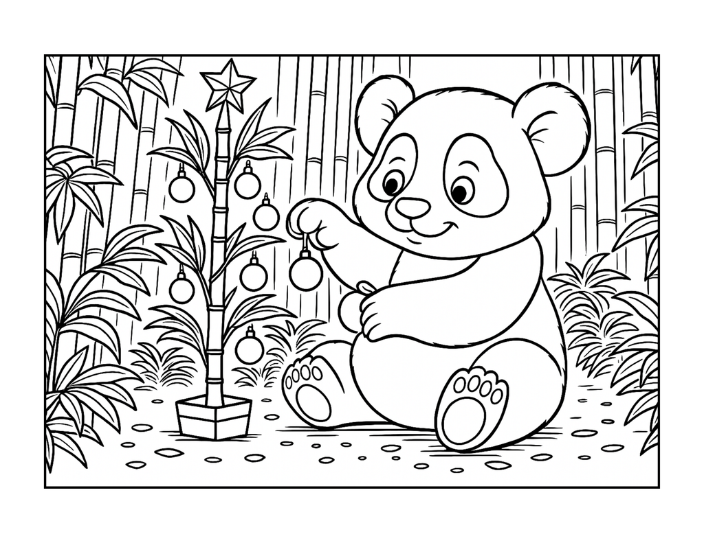 Bilingual Edition | Naya, The Panda - The Magic of Christmas | Narrative Coloring Book