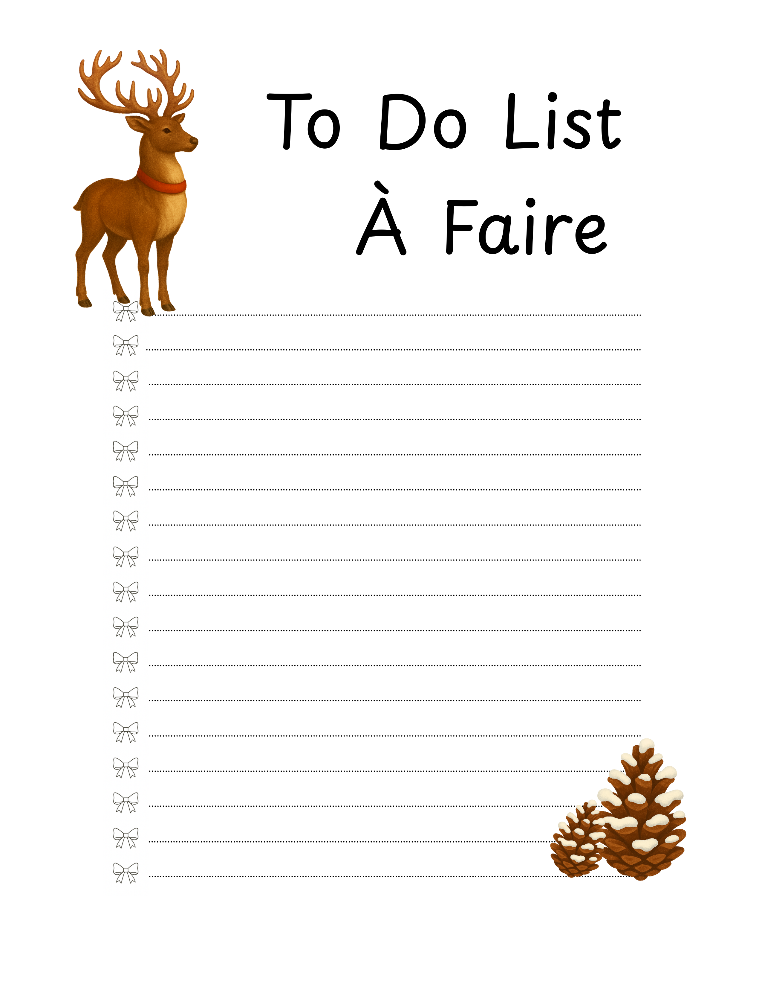 Bilingual Holiday Planner | Christmas Planner | French-English Printable December Planner with Weekly Focus Pages, To-Do List, Menu, Grocery List, Gift & Budget Trackers