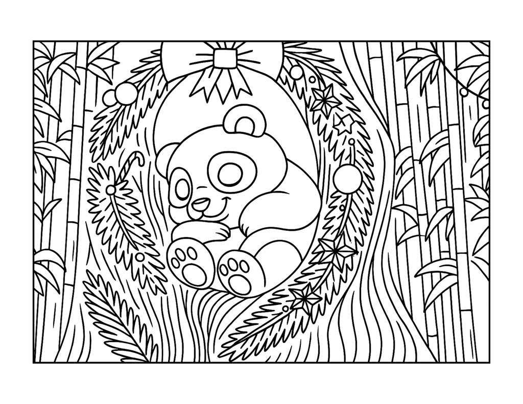 English Edition | Naya, the Panda - The Magic of Christmas | Narrative Coloring Book