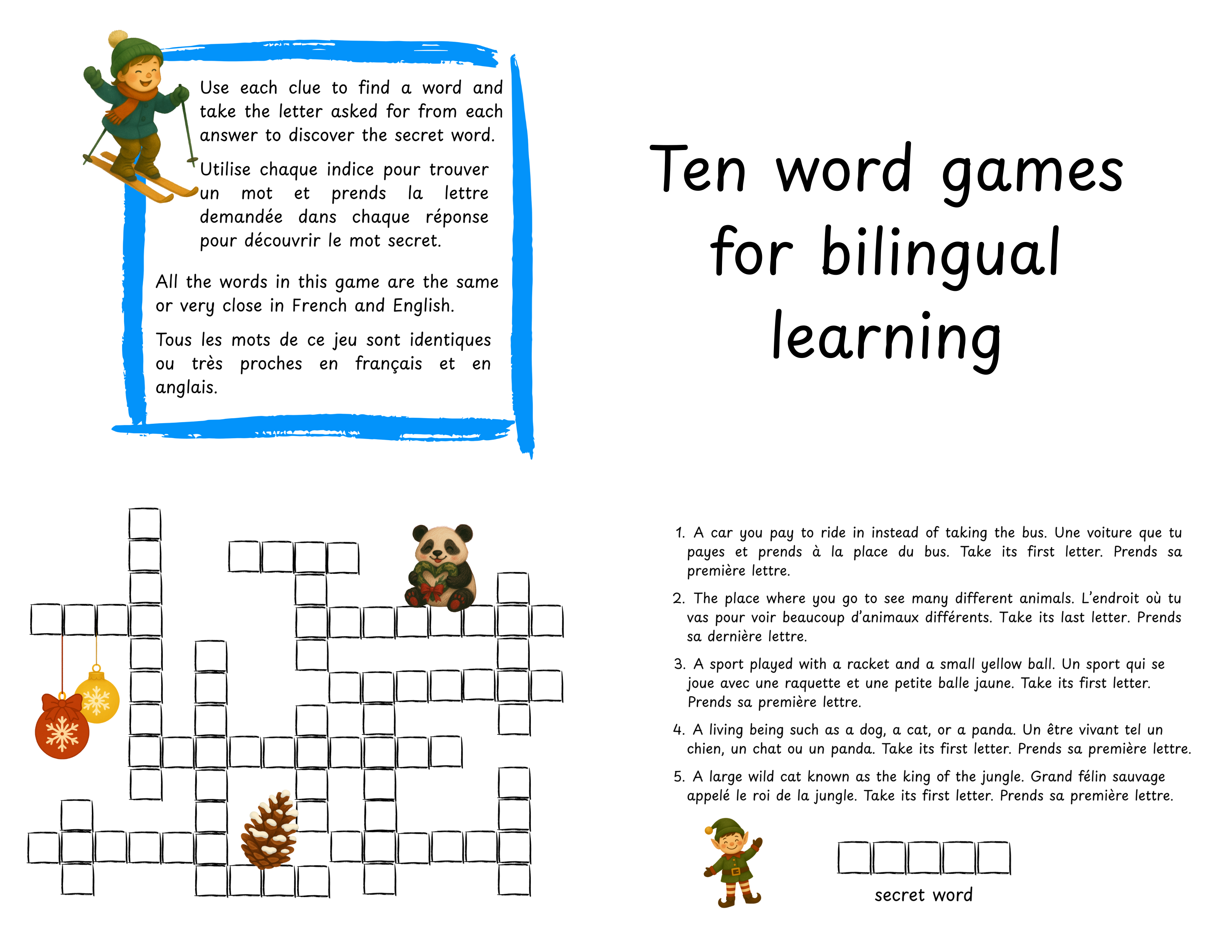 Bilingual Edition | Booklet of Games