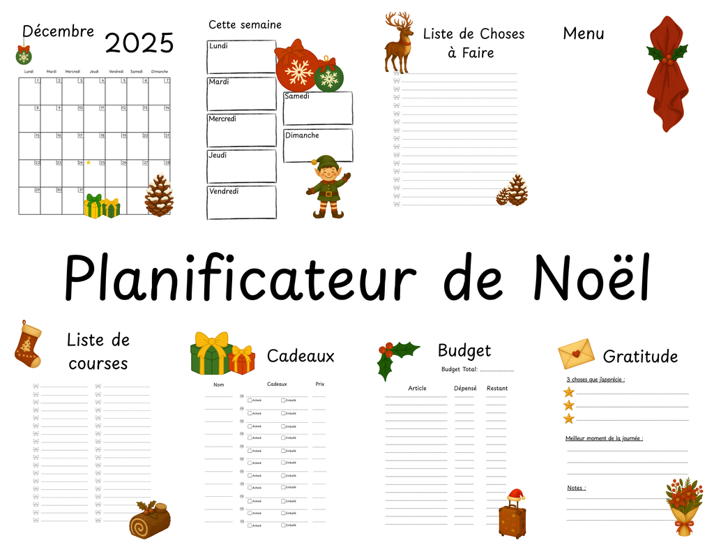 Planificateur pour les Fêtes de Noël