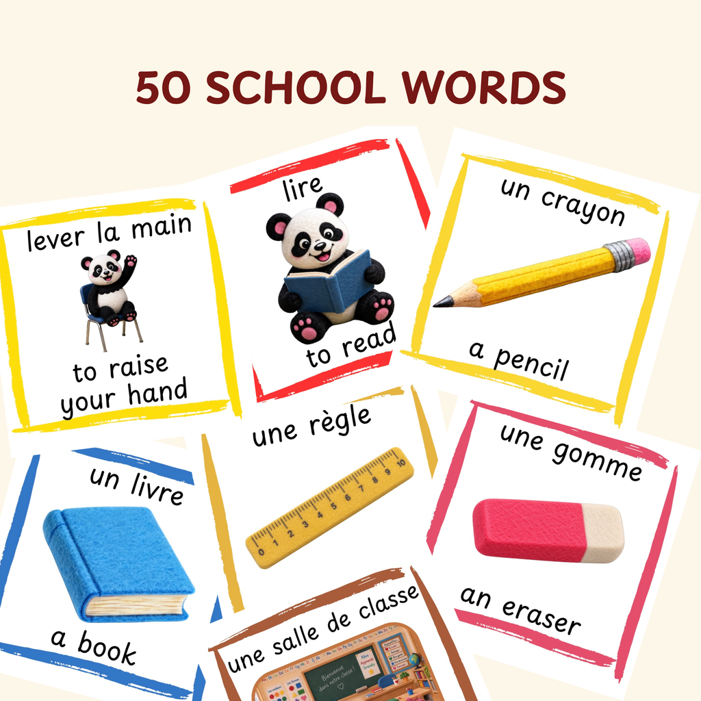 Vocabulary Cards | 50 School Words