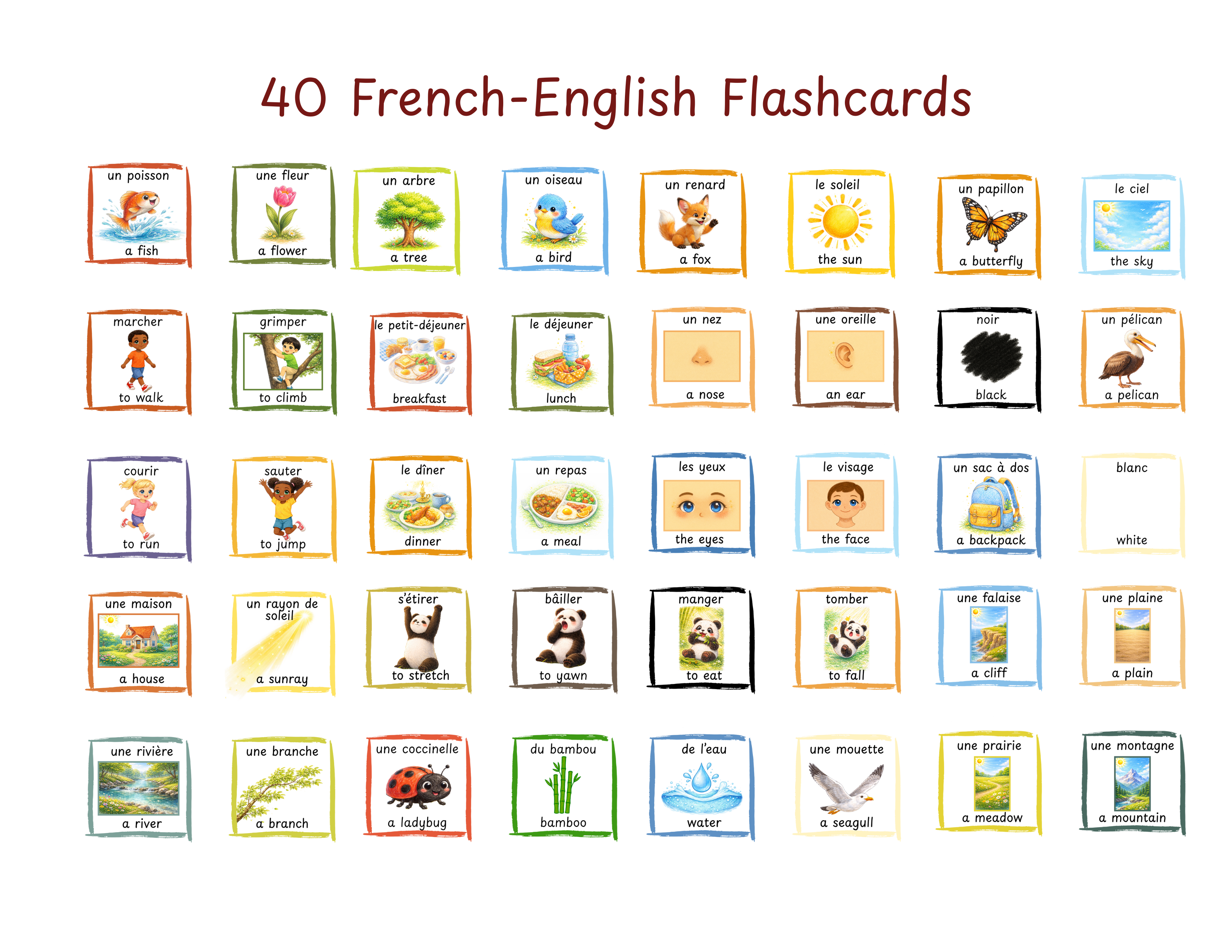 New Beginnings | Bilingual French-English | Flashcards