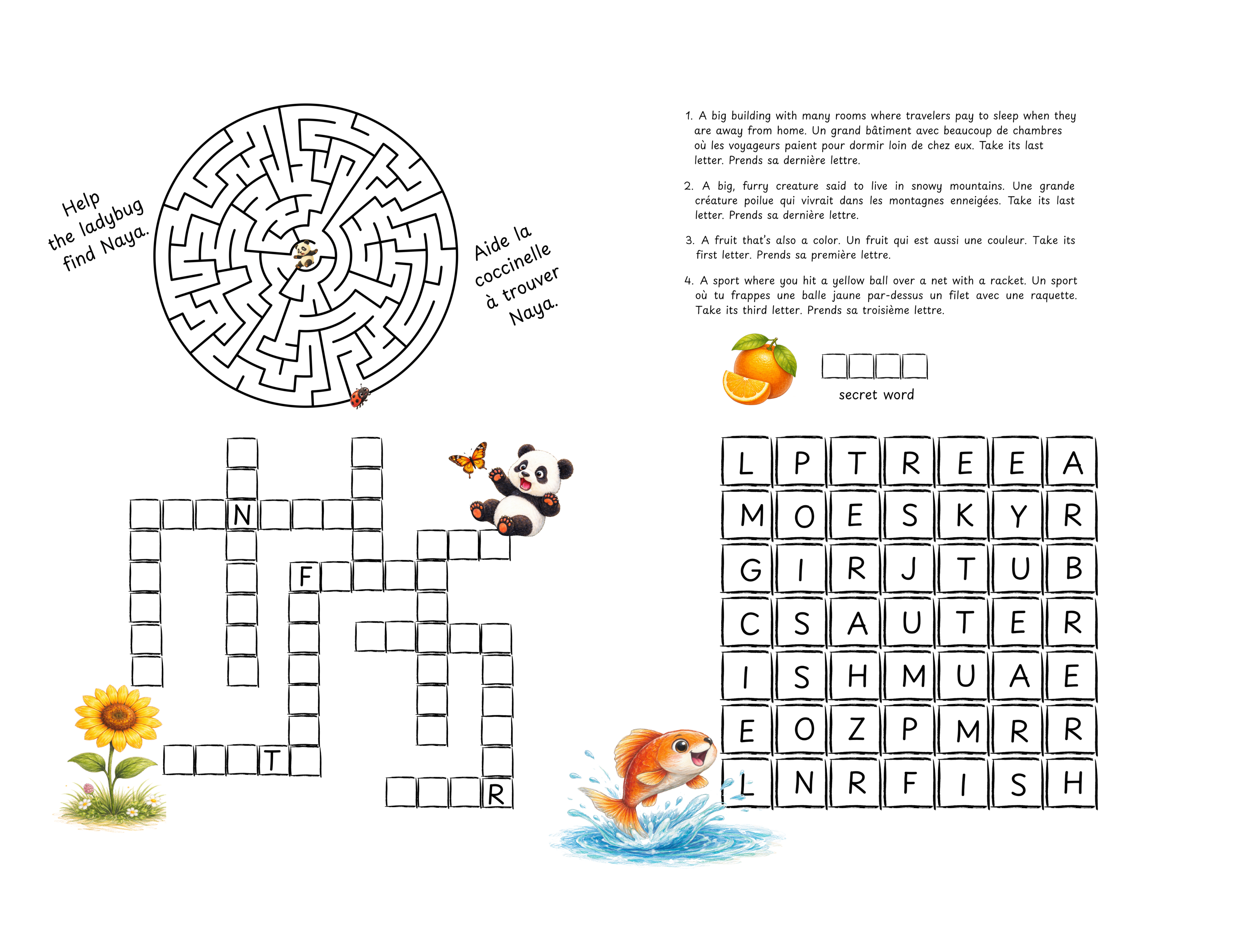 New Beginnings | Bilingual French-English | Word Games