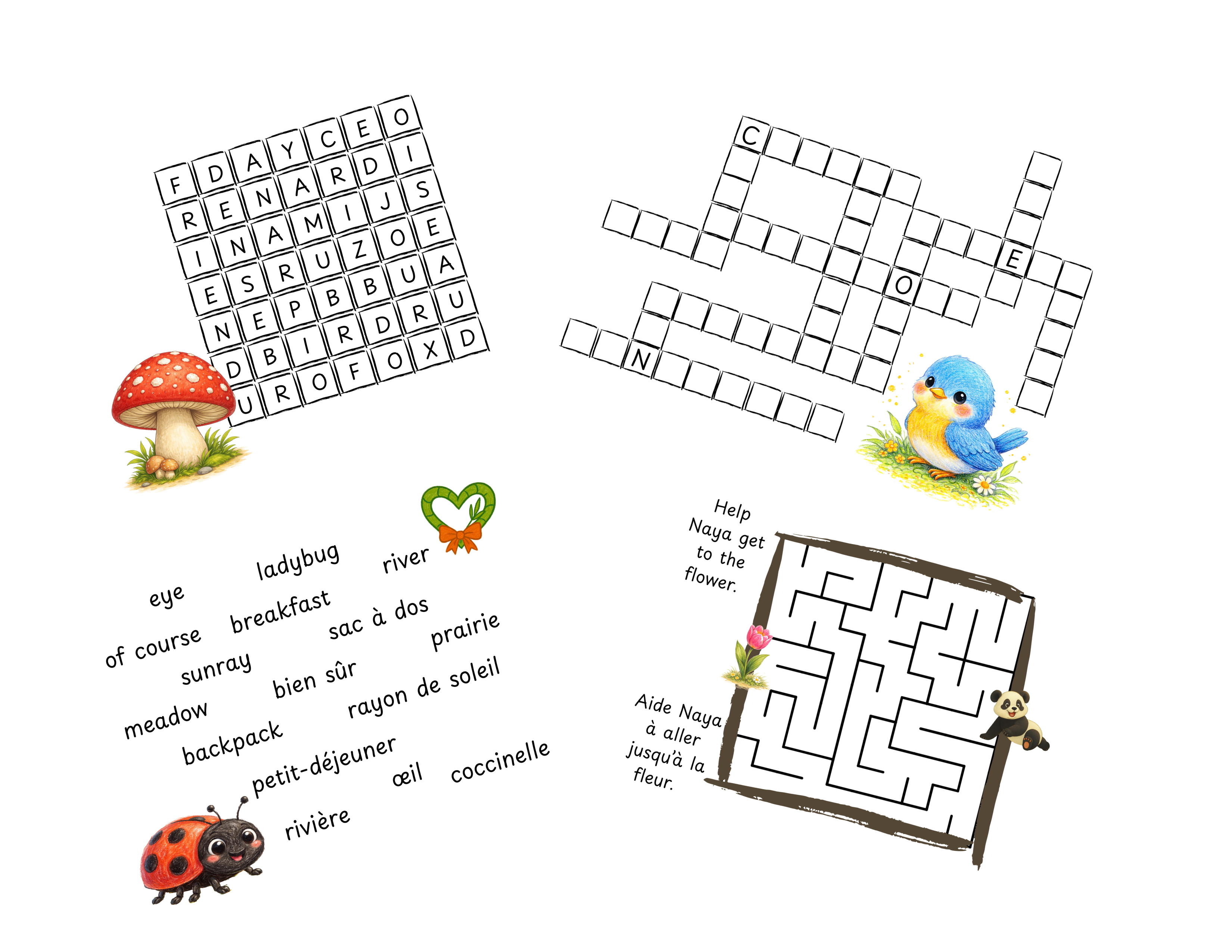 New Beginnings | Bilingual French-English | Word Games